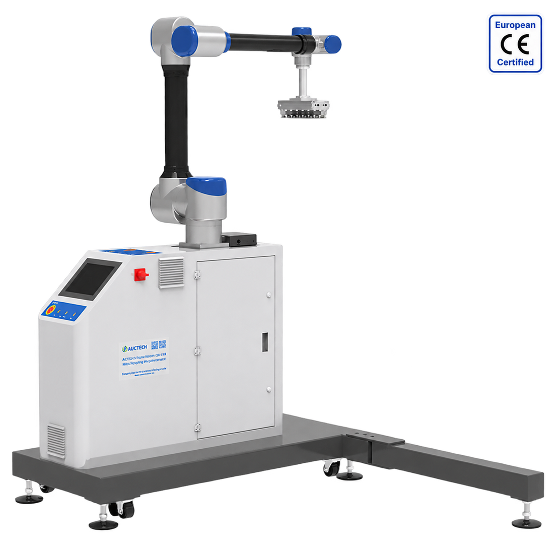 Q-botics cobot palletizer handling boxes on a pallet